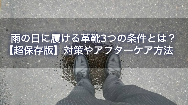 雨の日に履ける革靴の3つの条件 防水対策やアフターケアを紹介 さて 革靴の話をしよう